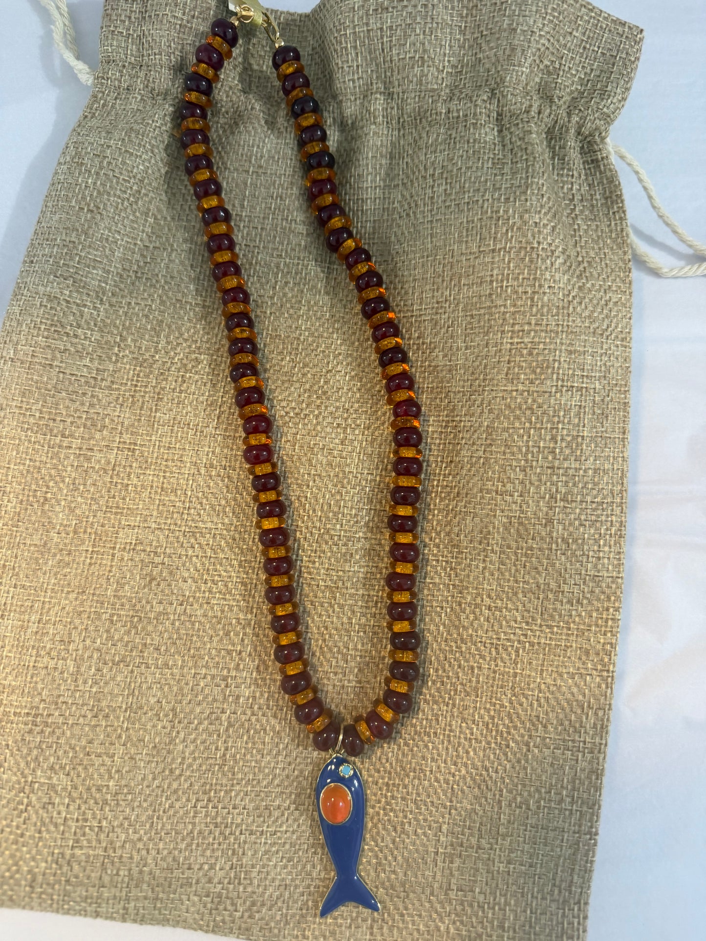 Fish Necklace with Gem Eye